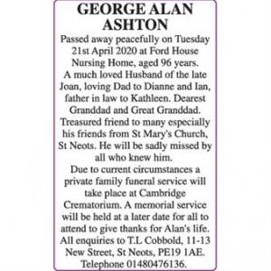 GEORGE ALAN ASHTON