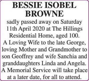 BESSIE ISOBEL BROWNE