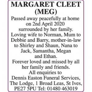 MARGARET CLEET
(MEG)