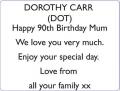 DOROTHY CARR