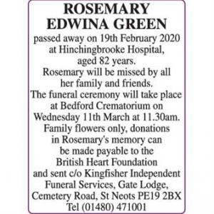 ROSEMARY EDWINA GREEN