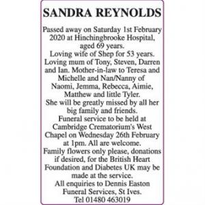 SANDRA REYNOLDS