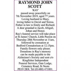 RAYMOND JOHN SCOTT (RAY)