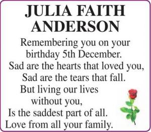 JULIA FAITH ANDERSON