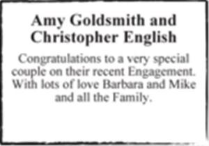 Amy Goldsmith and Christopher English