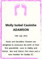 Molly Isobel Caoimhe ADAMSON
