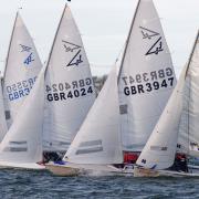 Grafham Water Sailing Club boats competing during the new .ear regatta in very windy conditions.