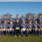 St Ives line up with their new strips prior to the game with Long Buckby.