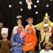 Pupils performed Whoops a Daisy Angel for their school nativity play.