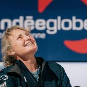 Huntingdon\'s Pip Hare, skipper of Medallia, after completing the Vendee Globe sailing race in February 2021.