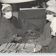 Transplant surgery being performed at Papworth in 1960.