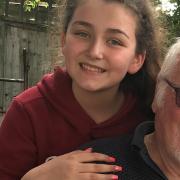 Cllr Derek Giles with granddaughter Isla Giles.