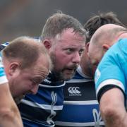 A steely-eyed Craig Cheetham readies for the scrum in the local derby between St Ives 2s and St Neots 2s