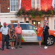 Magpas Air Ambulance medics, staff, volunteers and former patient.