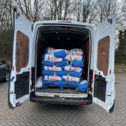 The van was full of potatoes.