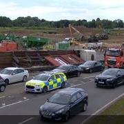 A lorry overturned on the A1 last night (June 12).