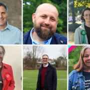 The St Neots and Mid Cambridgeshire candidates. (Top row L-R: Anthony Browne, Stephen Ferguson and Kathryn Fisher. Bottom row L-R: Marianna Masters, Ian Sollom and Bev White)