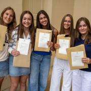 Kimbolton School students celebrating their GCSE results.