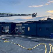 Firefighters were called to the blaze at the former Burger King restaurant off the A1307