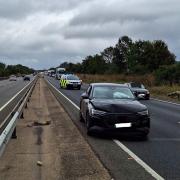 A new Audi was involved in a crash on the A14 this week.