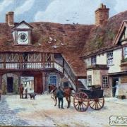 The George Hotel in Huntingdon, a picturesque coaching inn with its late 17thcentury gallery overlooking the courtyard.