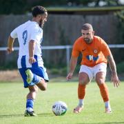 Mullins takes on his marker during Saturday's game.