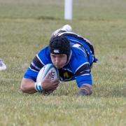 Rees Burns scores again in the game against Brackley.