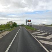 The road is currently closed at the junction for Brampton Hut while recovery takes place. 