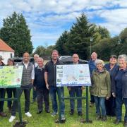 New information boards celebrating village walks in Tilbrook