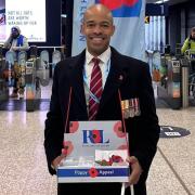 Huntingdon MP Ben Obese-Jecty collecting for the Royal British Legion's Poppy Appeal.