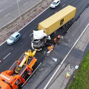 Emergency services were called to the scene on the A1M near Alconbury at 1.30pm.