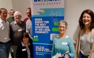 Members of Waterside Green Energy at the public meeting in Little Paxton on October 26.