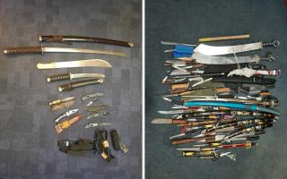 Weapons were handed in at police stations in Peterborough, Cambridge and South Cambridgeshire.