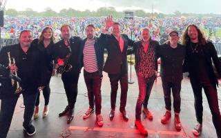 Tony Hadley and his band performing at Let's Rock Northampton