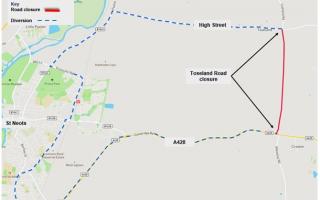 The Toseland Road closure.