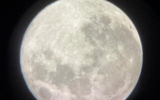 This shot of the Supermoon was taken by Nathalie Smerdon with the family telescope at Hinchingbrooke.