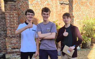 Marcus Weston, Ethan Stanbridge and Mikolaj Borek with their results.